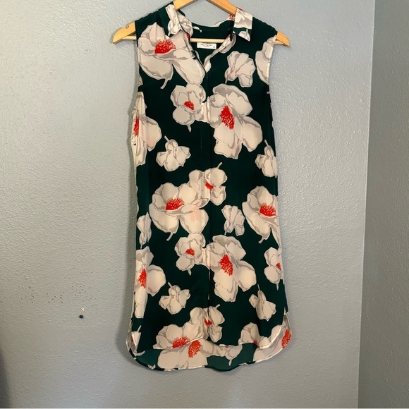 Equipment Women’s Janna Floral Bermuda Blue Silk Sleeveless Mini Dress - Picture 2 of 11